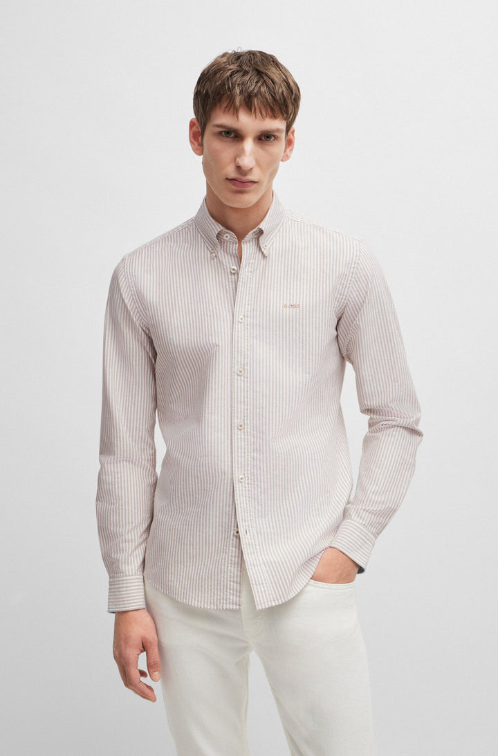 BOSS Formal Shirts Slim Fit in Cotton - H-ROAN-BD-E-C1-243 10261880 01-50520275- Concorde Fashion#color_beige-282