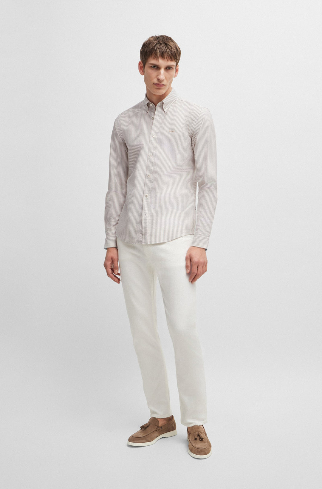 BOSS Formal Shirts Slim Fit in Cotton - H-ROAN-BD-E-C1-243 10261880 01-50520275- Concorde Fashion#color_beige-282