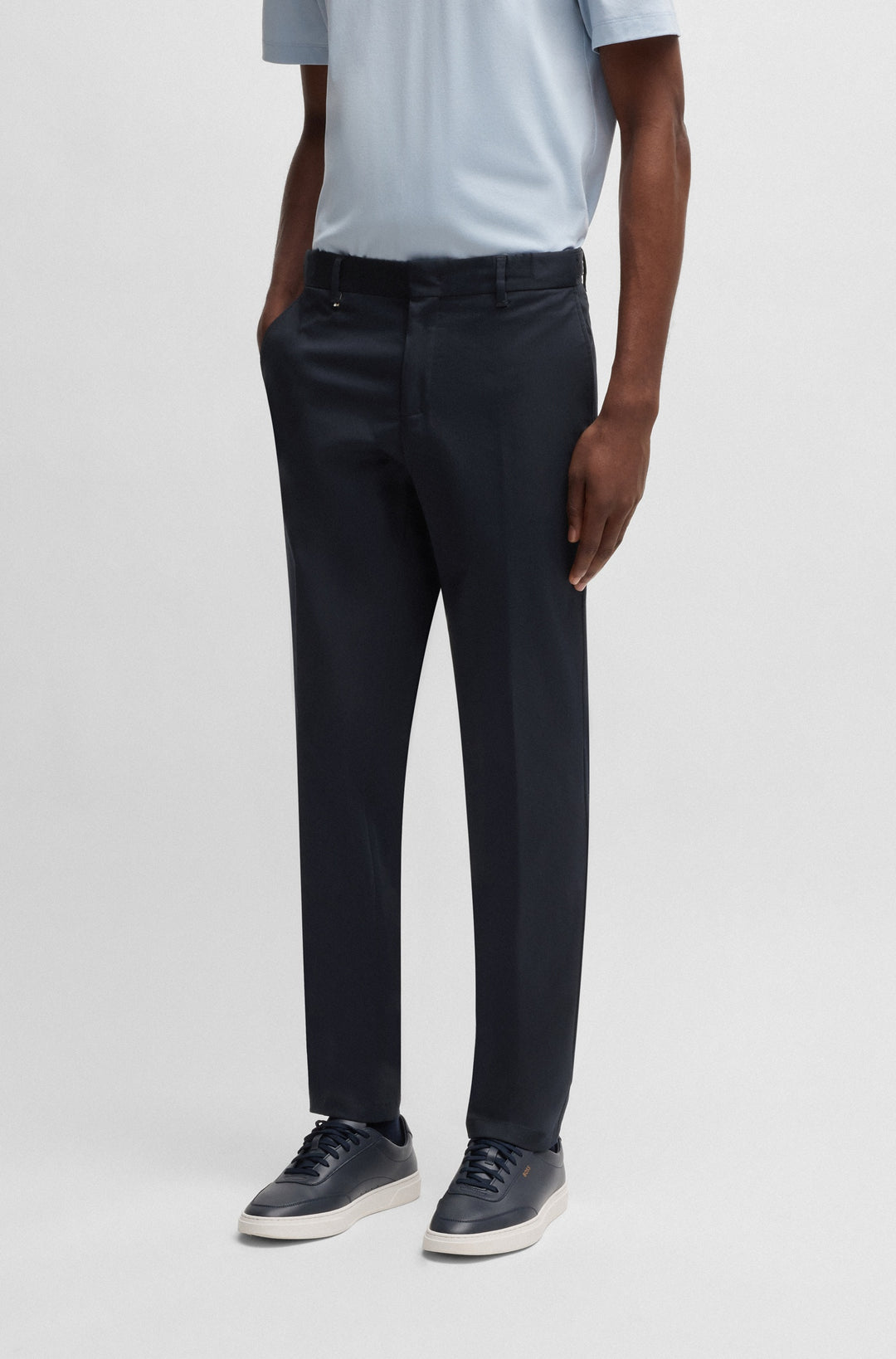 BOSS Trousers Slim Fit in Cotton Mix - C-GENIUS-DTL-WG-252F 10261959 01-50539970- Concorde Fashion#color_navy-404