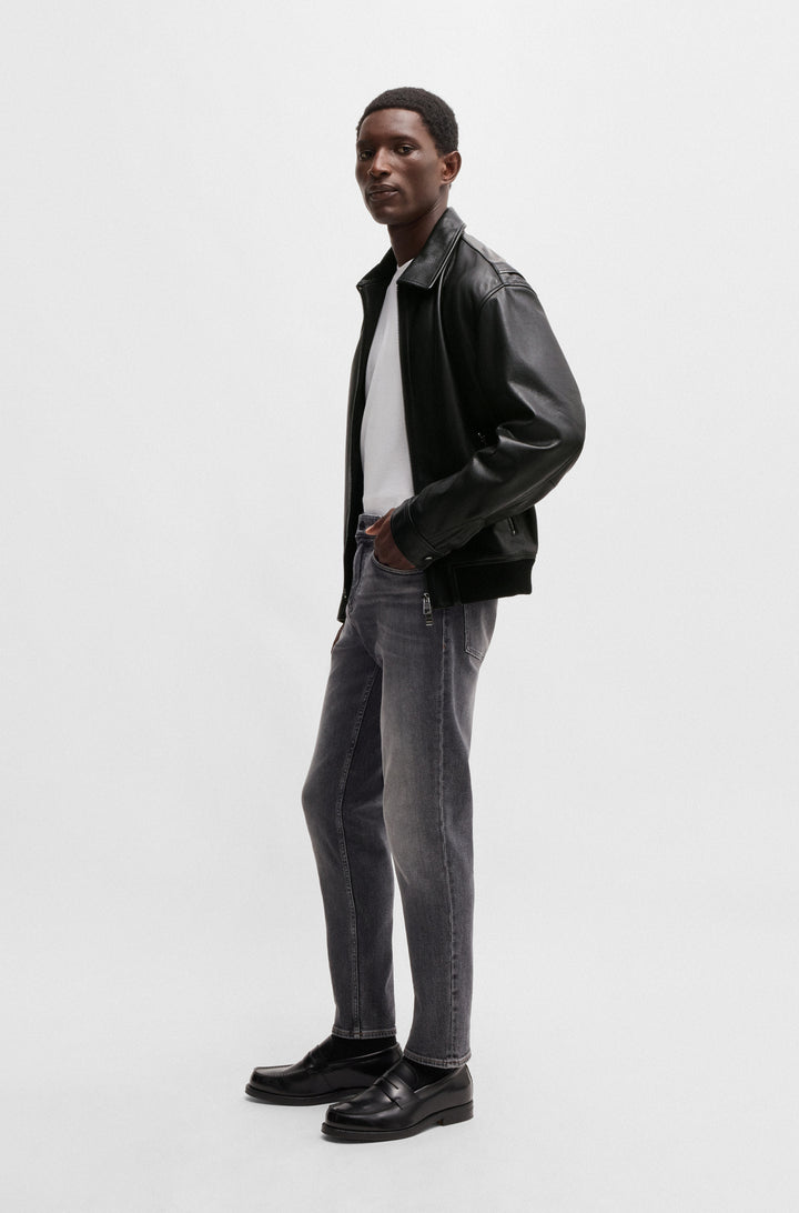 BOSS Casual Jackets Regular Fit in Leather - C-MERWYN1 10261962 01-50532807- Concorde Fashion#color_black-001