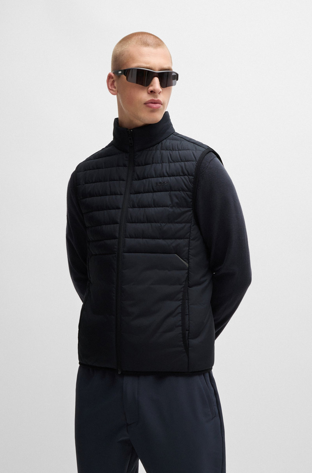 BOSS Vests Regular Fit in Polyester - V_THOR 2 10262007 01-50514762- Concorde Fashion#color_navy-402