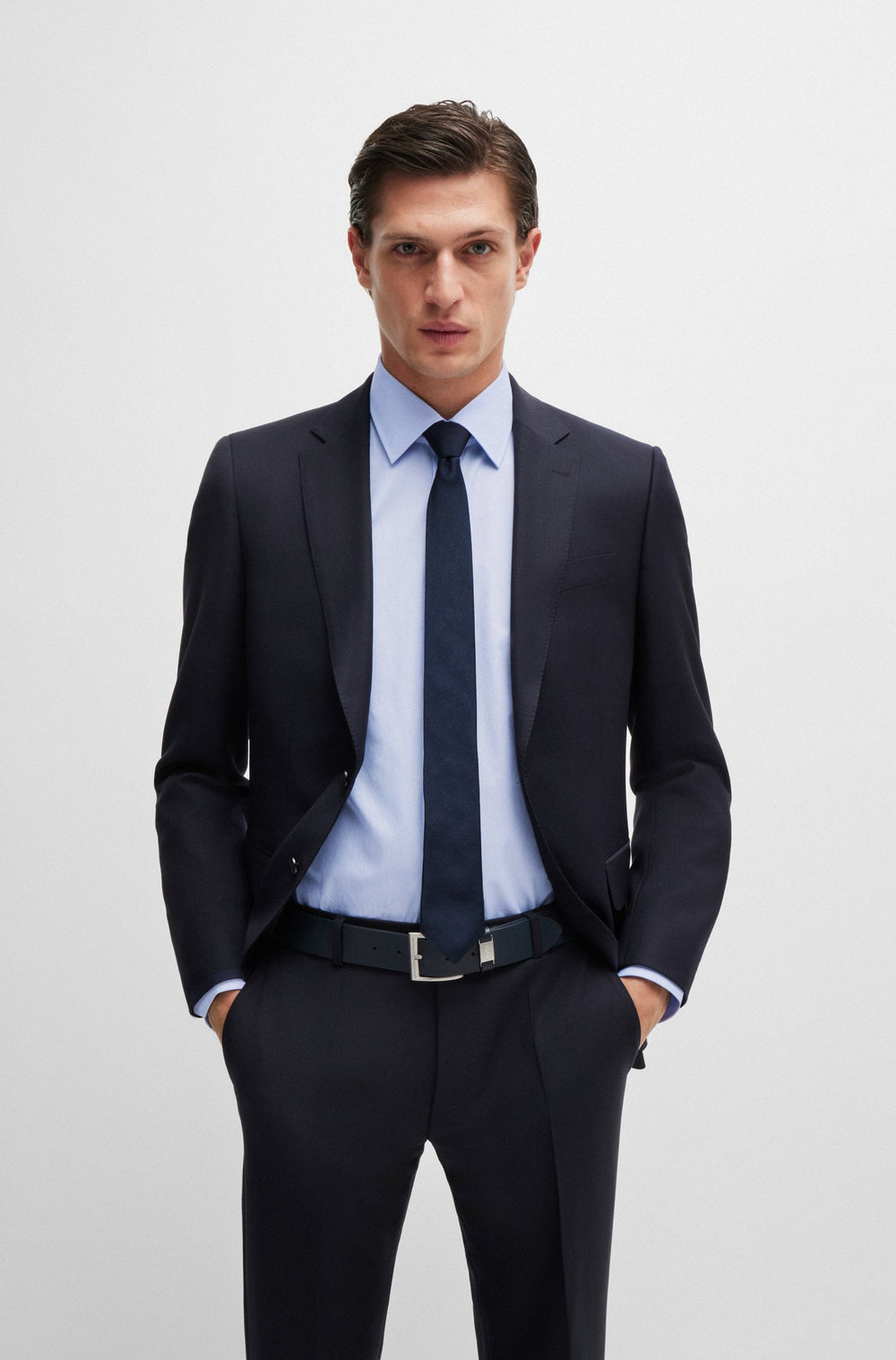 BOSS Formal Shirts Regular Fit in Cotton - H-JOE-KENT-C1-214 10262025 01-50520716- Concorde Fashion#color_blue-451