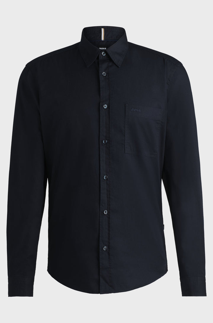 BOSS Formal Shirts Regular Fit in Cotton - H-LIAM-KENT-E-1P-243 10262057 01-50520284- Concorde Fashion#color_navy-404