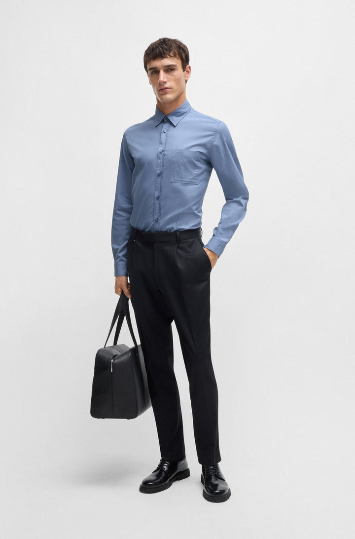 BOSS Formal Shirts Regular Fit in Cotton - H-LIAM-KENT-E-1P-243 10262057 01-50520284- Concorde Fashion#color_blue-490