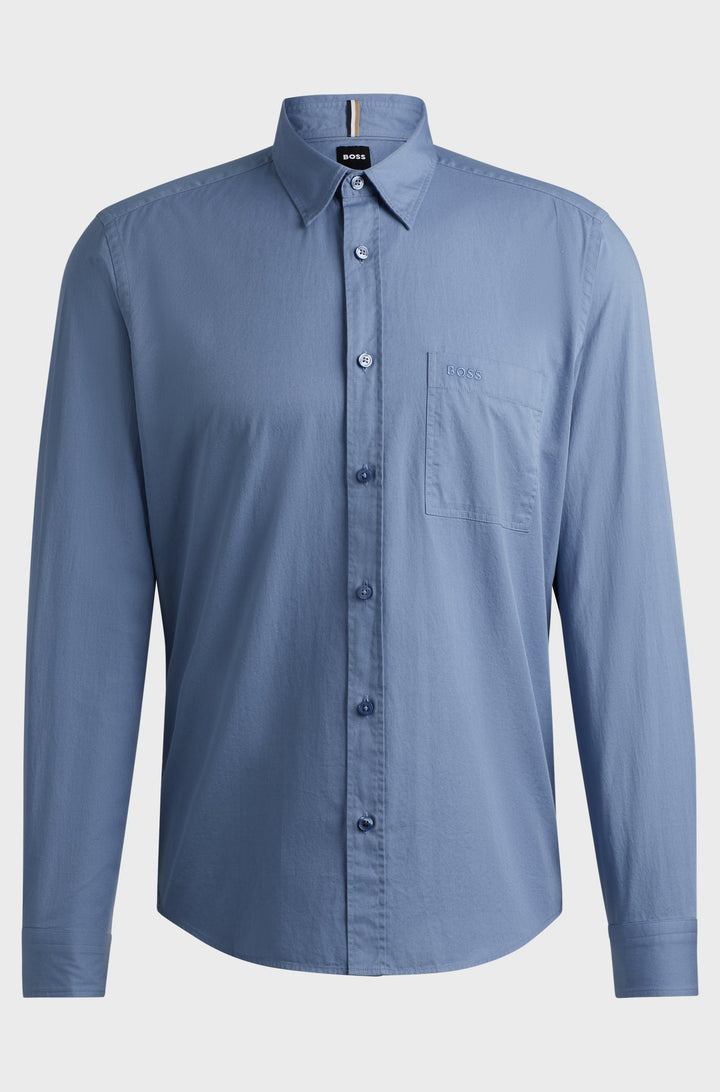 BOSS Formal Shirts Regular Fit in Cotton - H-LIAM-KENT-E-1P-243 10262057 01-50520284- Concorde Fashion#color_blue-490