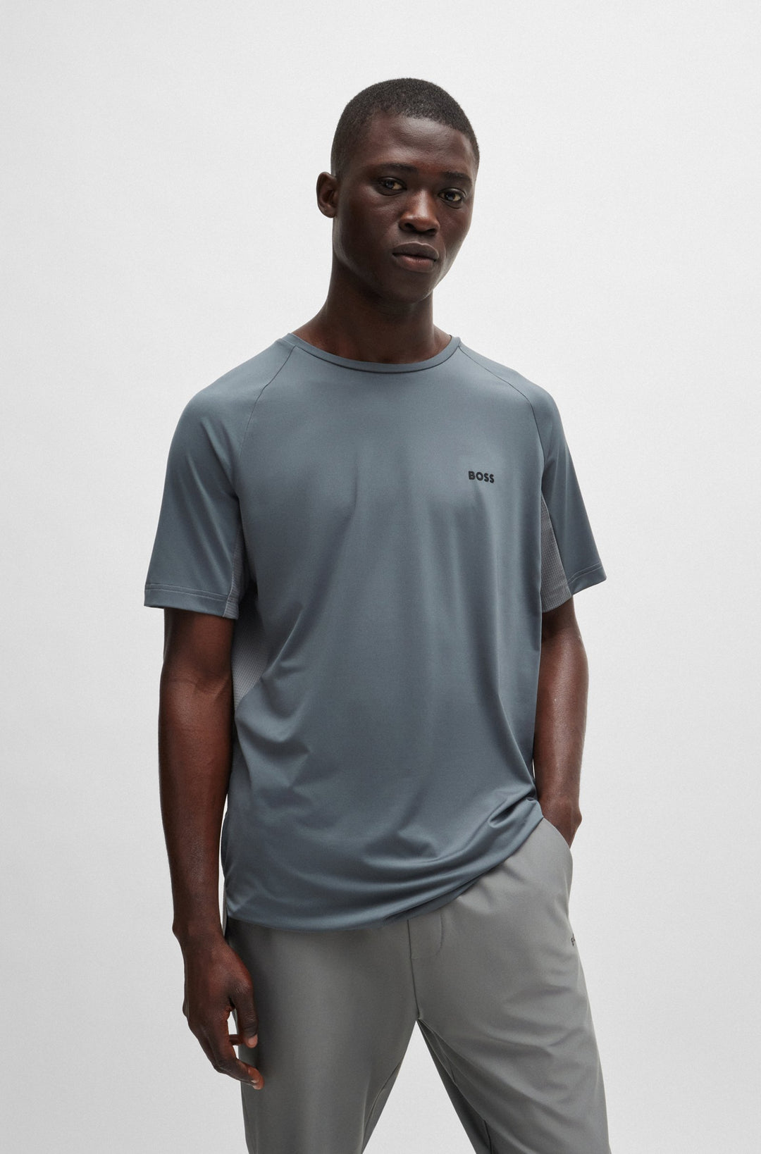 BOSS T-Shirts Regular Fit in Polyester Mix - TEE ACTIVE 4 10262069 01-50519360- Concorde Fashion#color_beige-251