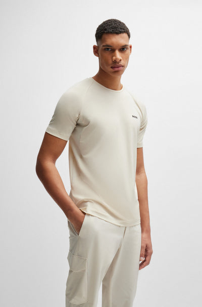 BOSS T-Shirts Regular Fit in Polyester Mix - TEE ACTIVE 4 10262069 01-50519360- Concorde Fashion#color_white-131