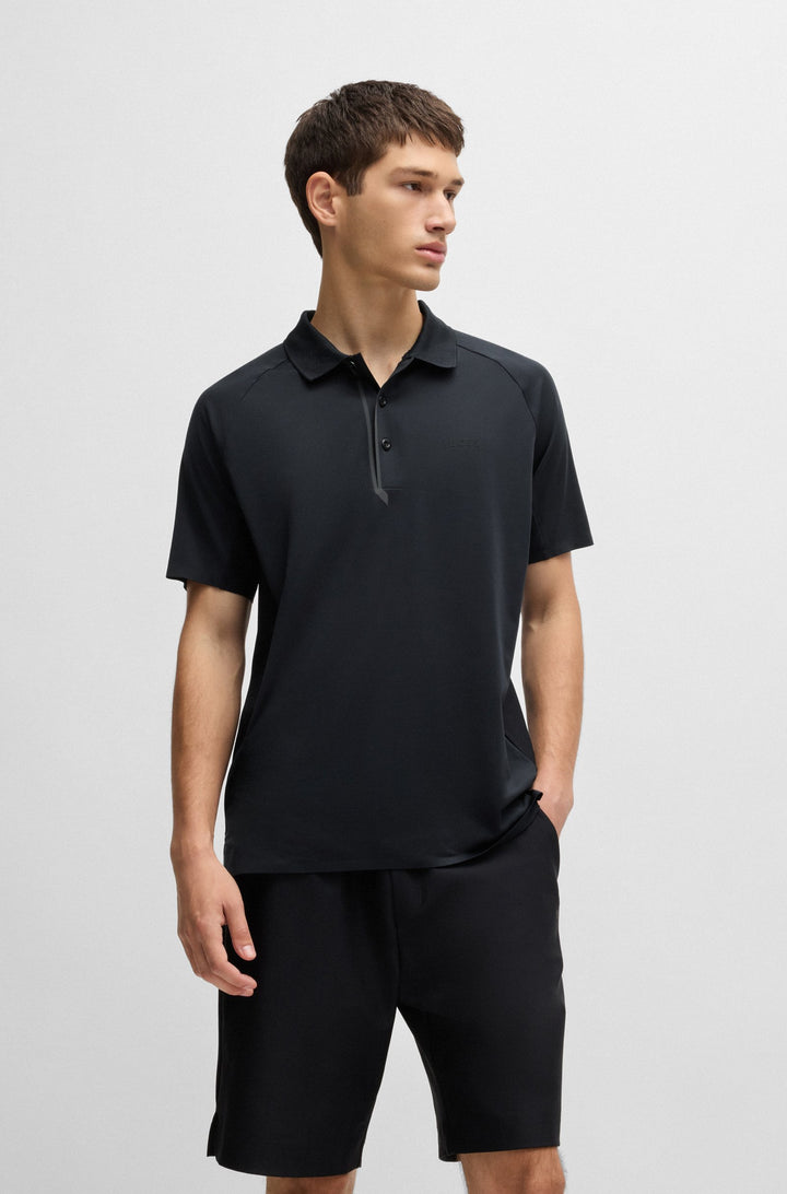 BOSS Polos Regular Fit in Polyester Mix - PADDYTECH 10262069 01-50519505- Concorde Fashion#color_black-001