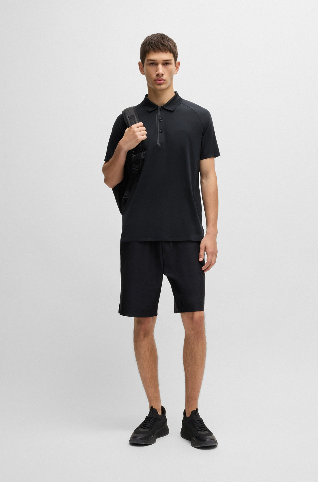 BOSS Polos Regular Fit in Polyester Mix - PADDYTECH 10262069 01-50519505- Concorde Fashion#color_black-001