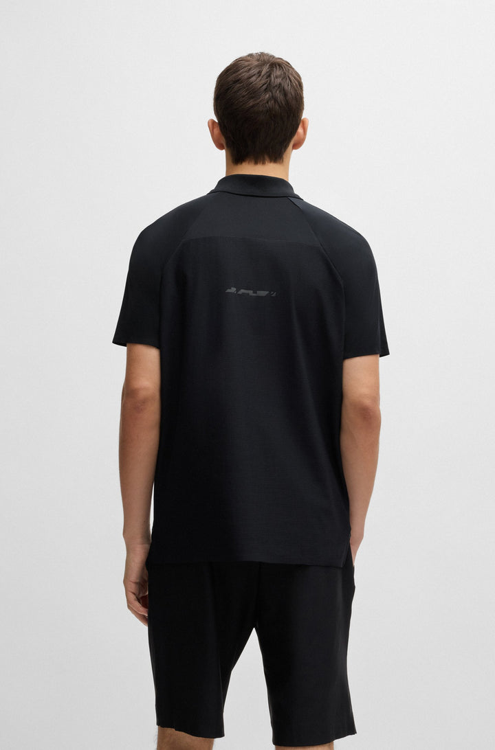 BOSS Polos Regular Fit in Polyester Mix - PADDYTECH 10262069 01-50519505- Concorde Fashion#color_black-001