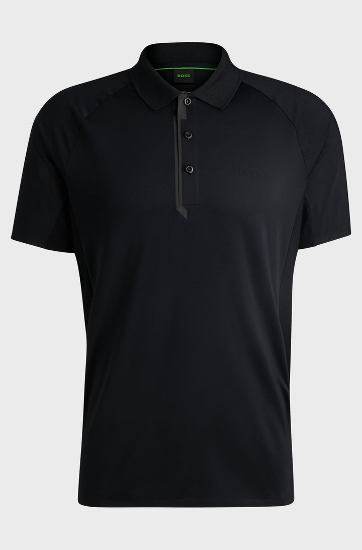 BOSS Polos Regular Fit in Polyester Mix - PADDYTECH 10262069 01-50519505- Concorde Fashion#color_black-001