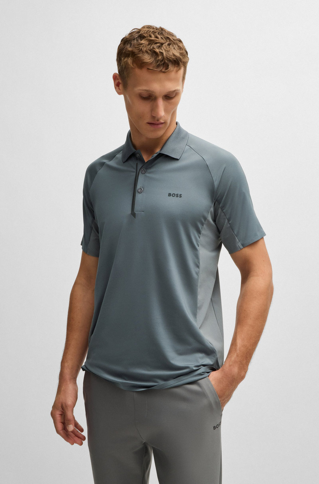 BOSS Polos Regular Fit in Polyester Mix - PADDYTECH 10262069 01-50519505- Concorde Fashion#color_beige-251