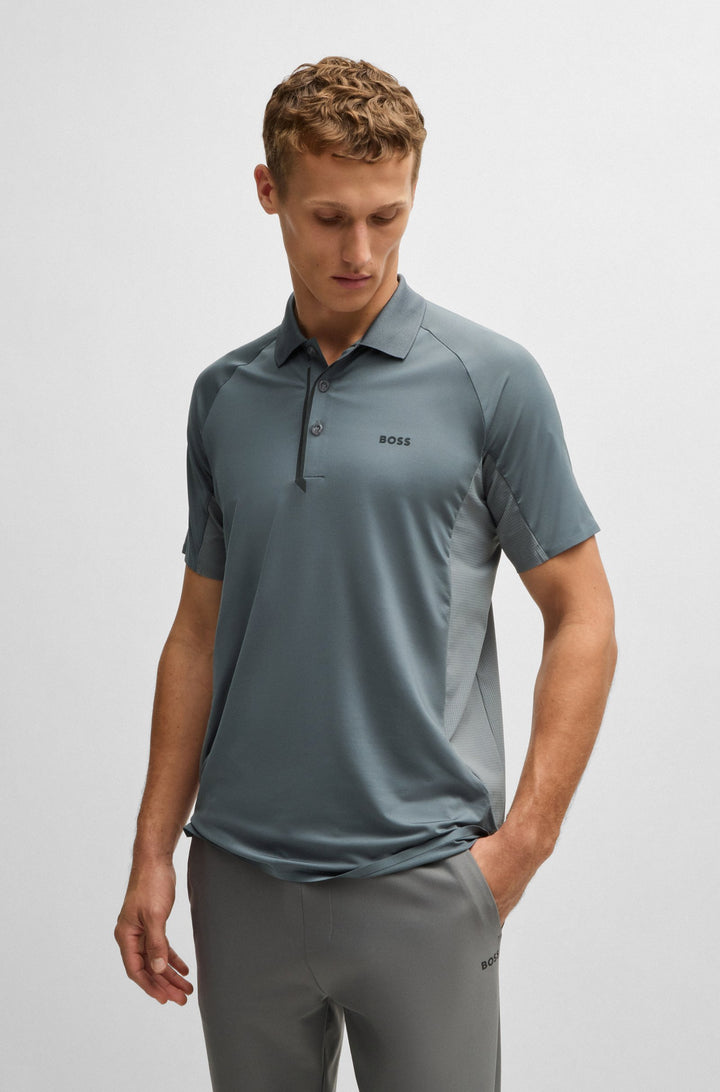 BOSS Polos Regular Fit in Polyester Mix - PADDYTECH 10262069 01-50519505- Concorde Fashion#color_beige-251