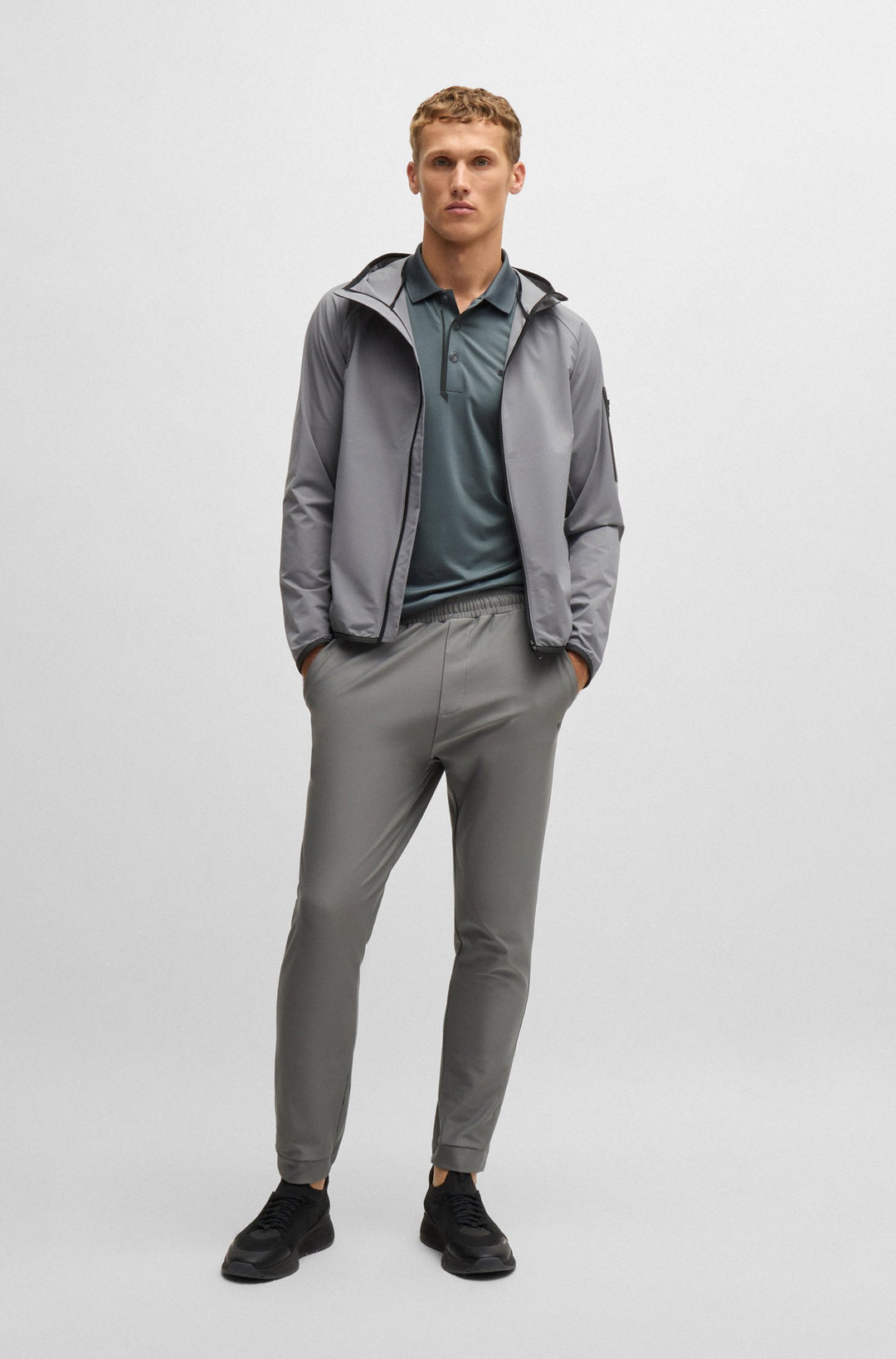 BOSS Polos Regular Fit in Polyester Mix - PADDYTECH 10262069 01-50519505- Concorde Fashion#color_beige-251