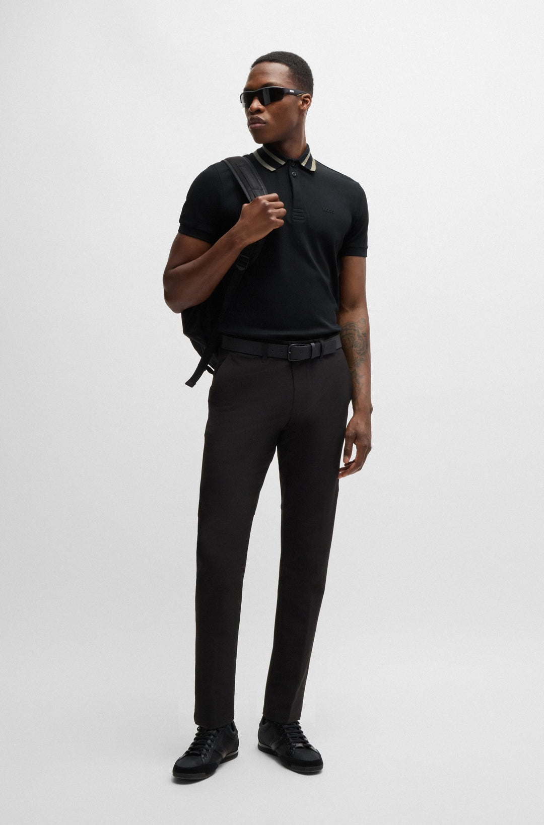BOSS Polos Regular Fit in Cotton - PAULE 10262274 01-50525172- Concorde Fashion#color_black-001