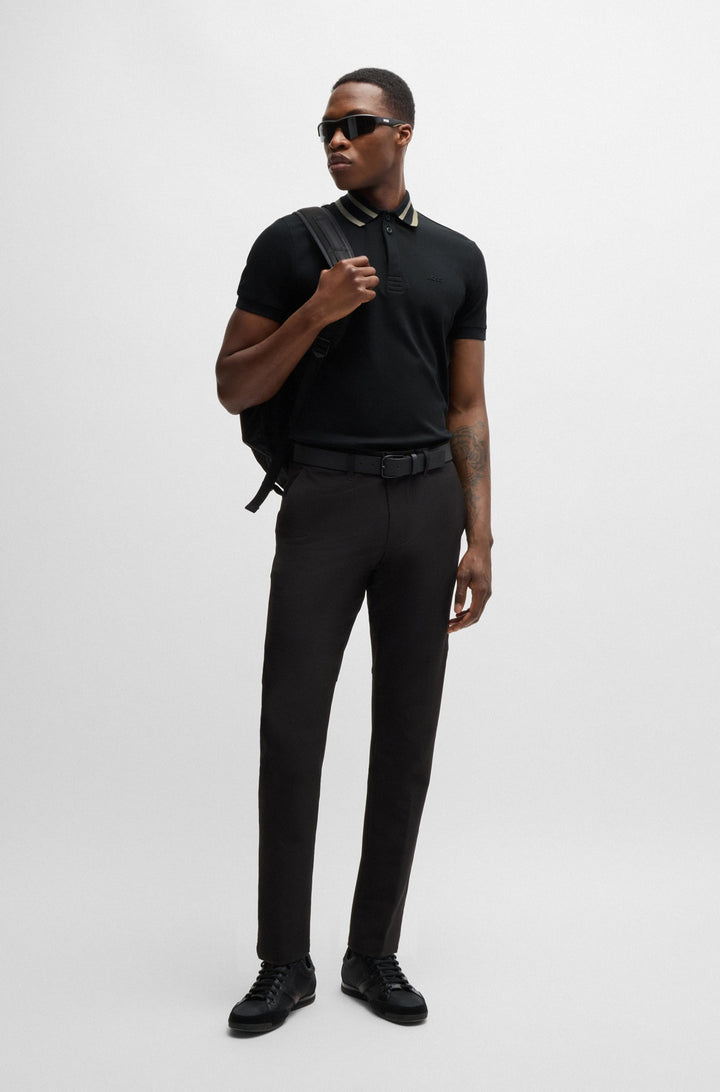 BOSS Polos Regular Fit in Cotton - PAULE 10262274 01-50525172- Concorde Fashion#color_black-001