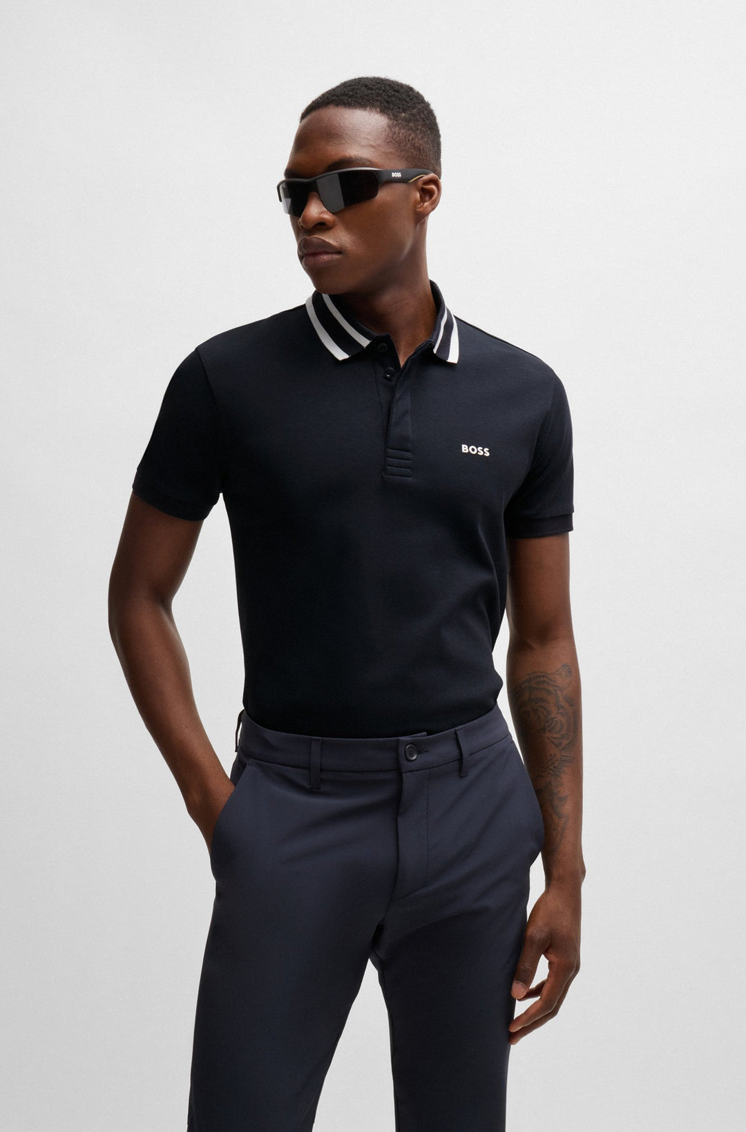BOSS Polos Regular Fit in Cotton - PAULE 10262274 01-50525172- Concorde Fashion#color_navy-402
