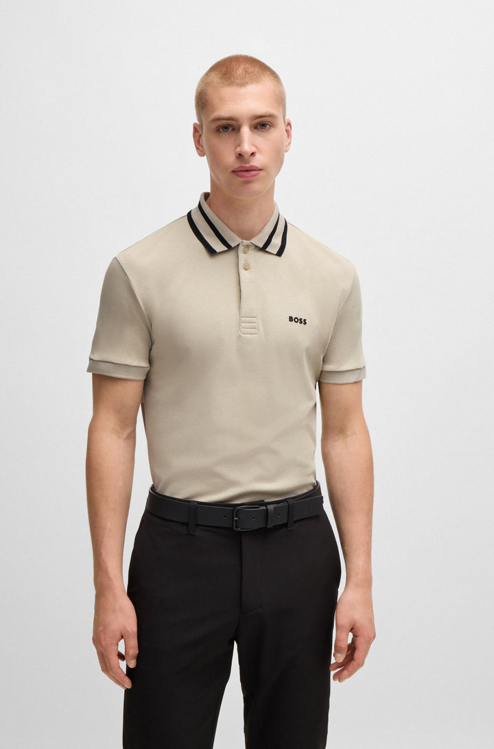 BOSS Polos Regular Fit in Cotton - PAULE 10262274 01-50525172- Concorde Fashion#color_beige-271
