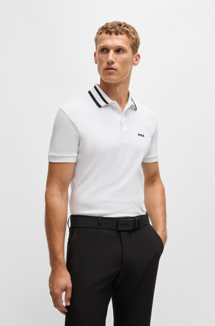 BOSS Polos Regular Fit in Cotton - PAULE 10262274 01-50525172- Concorde Fashion#color_white-100