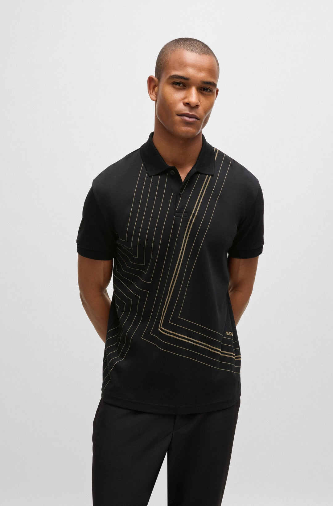 BOSS Polos Regular Fit in Cotton - PADDY 2 10262274 01-50525174- Concorde Fashion#color_black-001