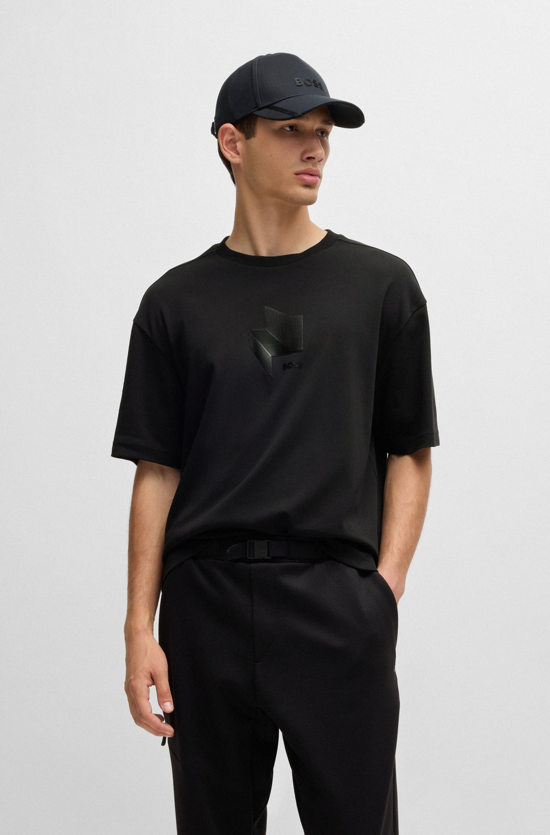 BOSS T-Shirts Relaxed Fit in Cotton - TEE MIRROR 1 10262274 01-50525231- Concorde Fashion#color_black-001