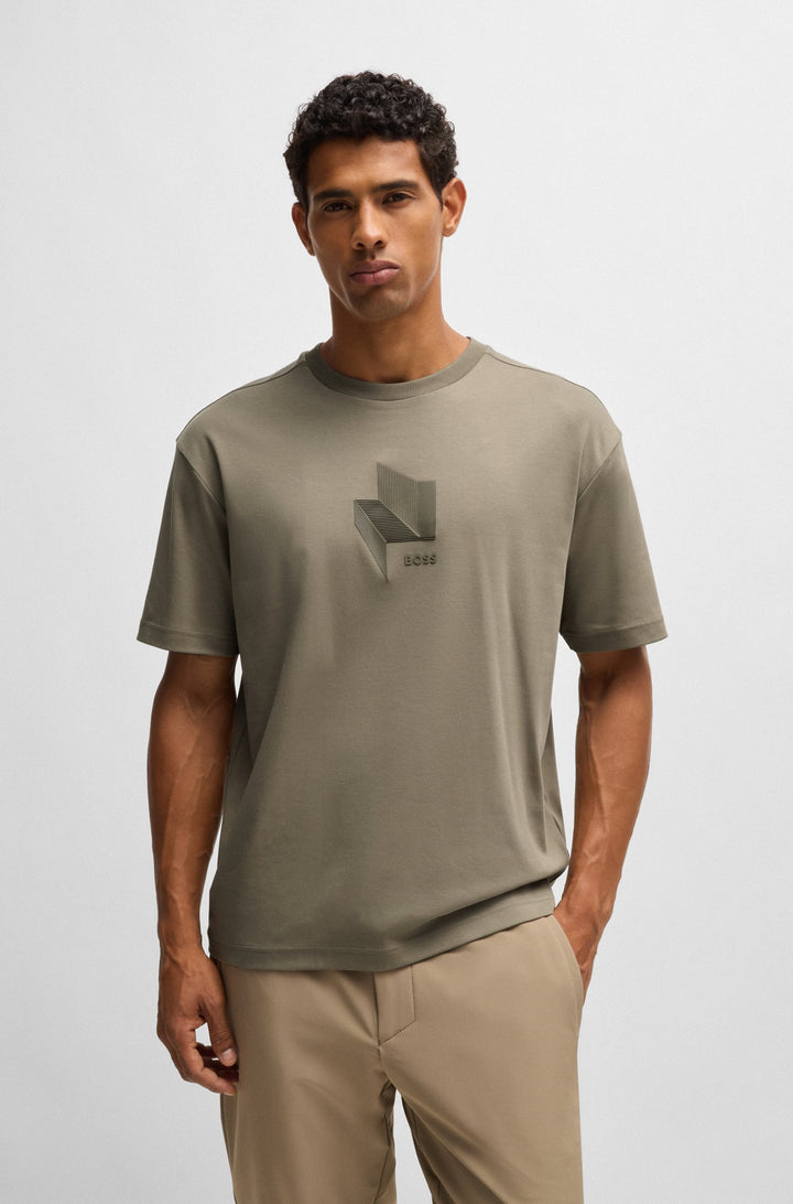 BOSS T-Shirts Relaxed Fit in Cotton - TEE MIRROR 1 10262274 01-50525231- Concorde Fashion#color_green-334