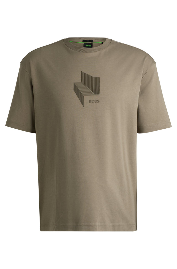 BOSS T-Shirts Relaxed Fit in Cotton - TEE MIRROR 1 10262274 01-50525231- Concorde Fashion#color_green-334
