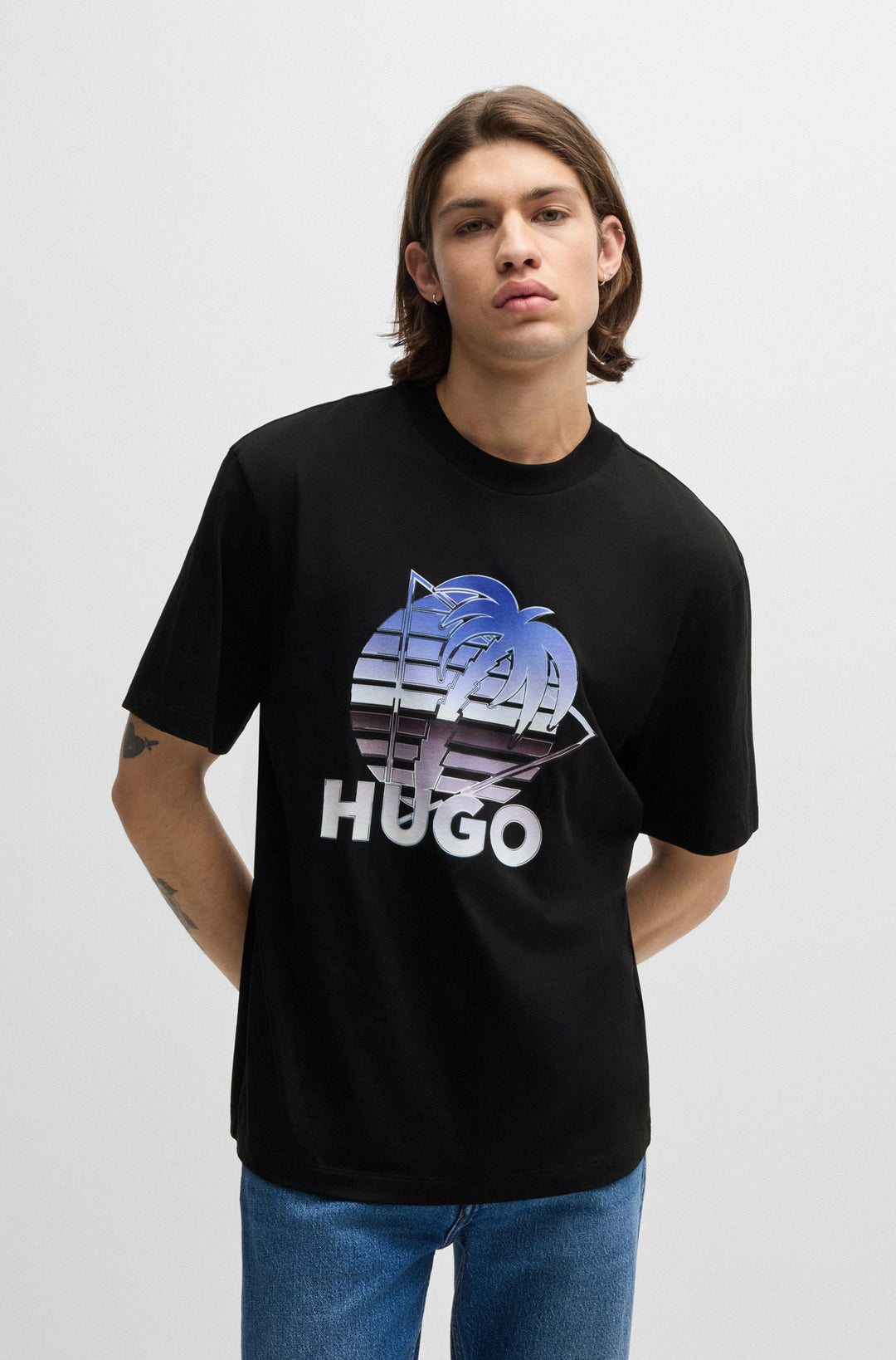 HUGO T-Shirts Regular Fit in Cotton - NEROE 10262283 01-50519047- Concorde Fashion#color_black-001