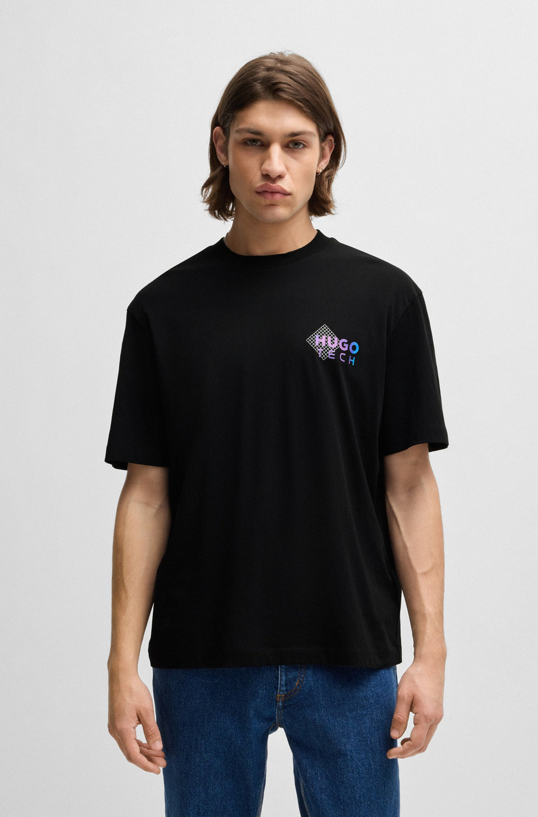 HUGO T-Shirts Regular Fit in Cotton - NEPORY 10262283 01-50519066- Concorde Fashion#color_black-001