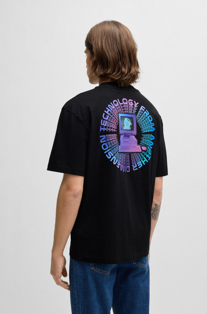HUGO T-Shirts Regular Fit in Cotton - NEPORY 10262283 01-50519066- Concorde Fashion#color_black-001