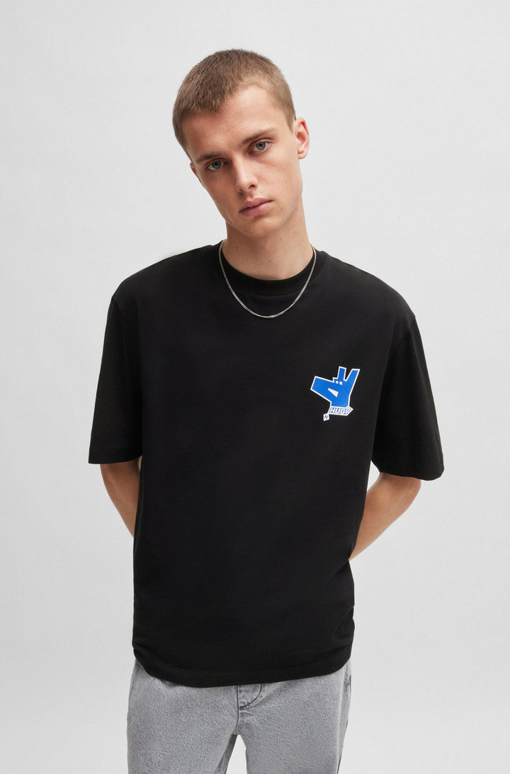HUGO T-Shirts Regular Fit in Cotton - NOLLICO 10262283 01-50519124- Concorde Fashion#color_black-001
