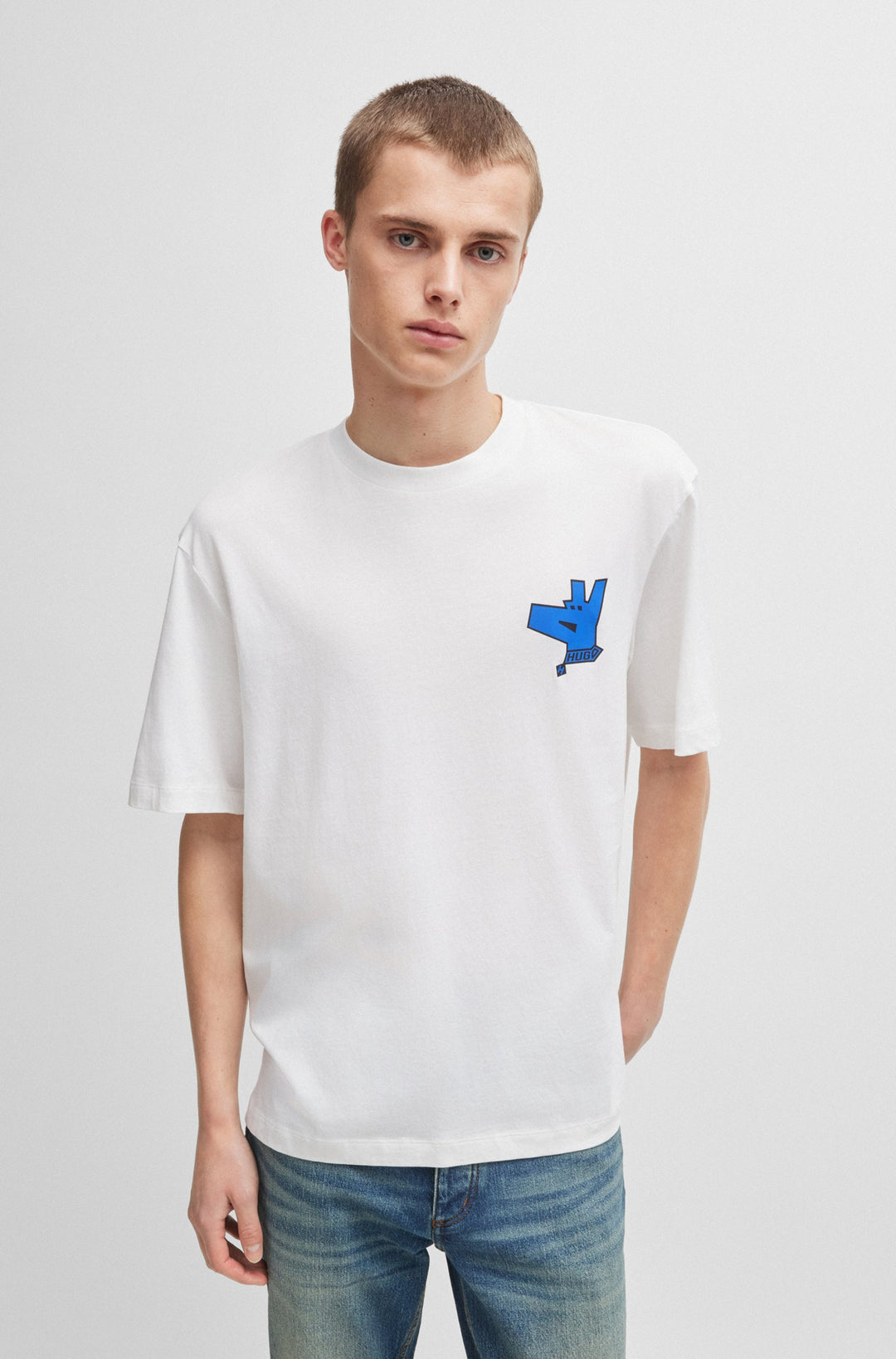 HUGO T-Shirts Regular Fit in Cotton - NOLLICO 10262283 01-50519124- Concorde Fashion#color_white-100
