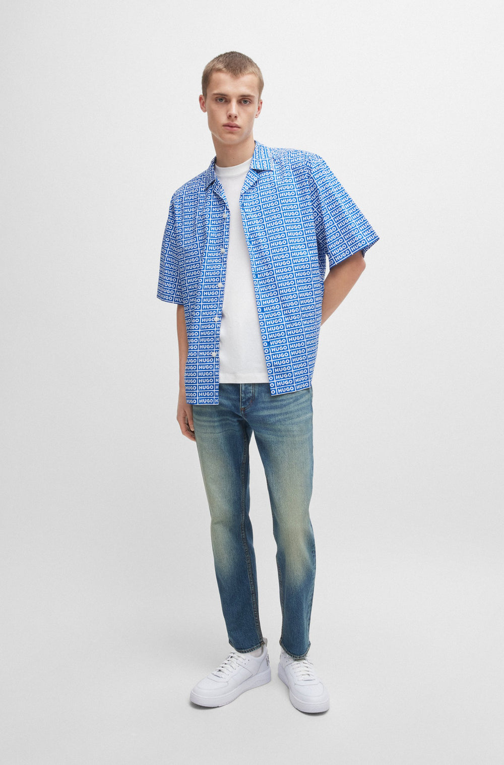 HUGO T-Shirts Regular Fit in Cotton - NOLLICO 10262283 01-50519124- Concorde Fashion#color_white-100