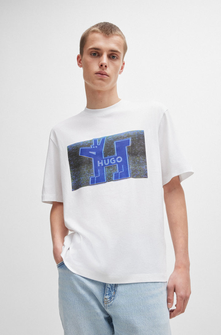 HUGO T-Shirts Regular Fit in Cotton - NEDARY 10262283 01-50519131- Concorde Fashion#color_white-100