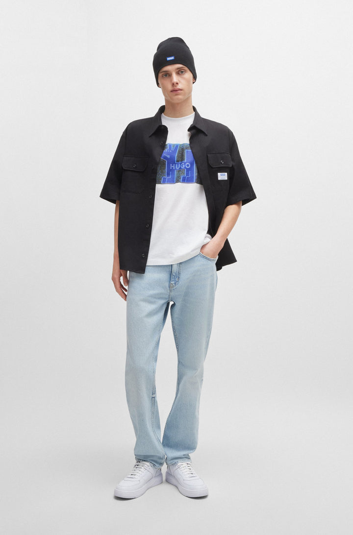 HUGO T-Shirts Regular Fit in Cotton - NEDARY 10262283 01-50519131- Concorde Fashion#color_white-100