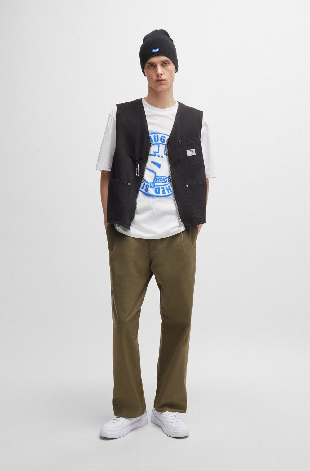 HUGO T-Shirts Regular Fit in Cotton - NORIELES 10262283 01-50519387- Concorde Fashion#color_white-100