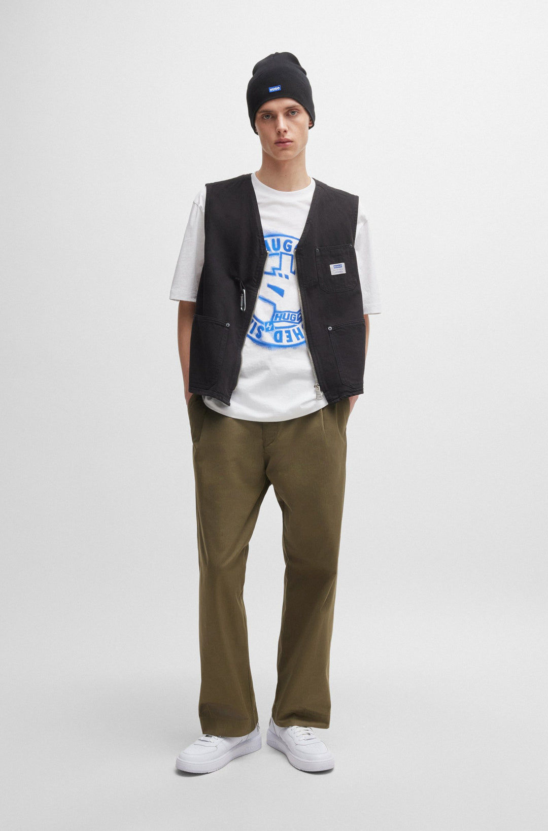 HUGO T-Shirts Regular Fit in Cotton - NORIELES 10262283 01-50519387- Concorde Fashion#color_white-100