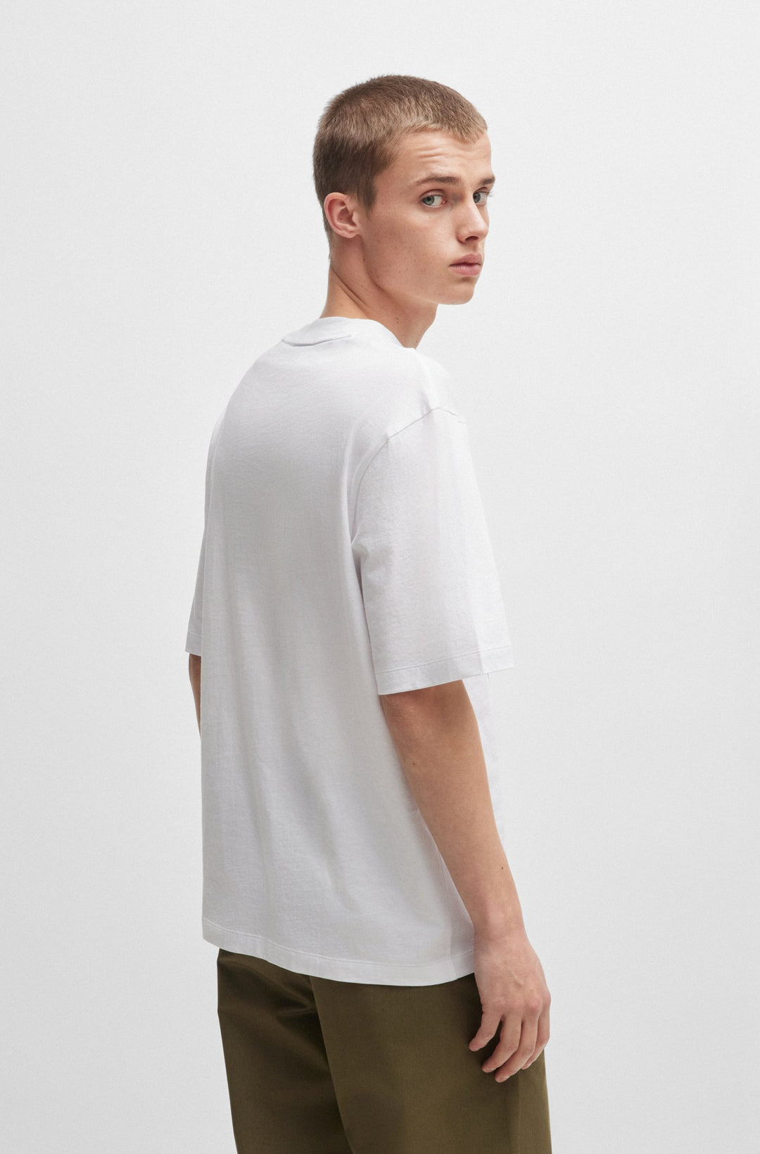 HUGO T-Shirts Regular Fit in Cotton - NORIELES 10262283 01-50519387- Concorde Fashion#color_white-100