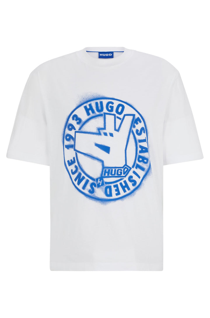 HUGO T-Shirts Regular Fit in Cotton - NORIELES 10262283 01-50519387- Concorde Fashion#color_white-100