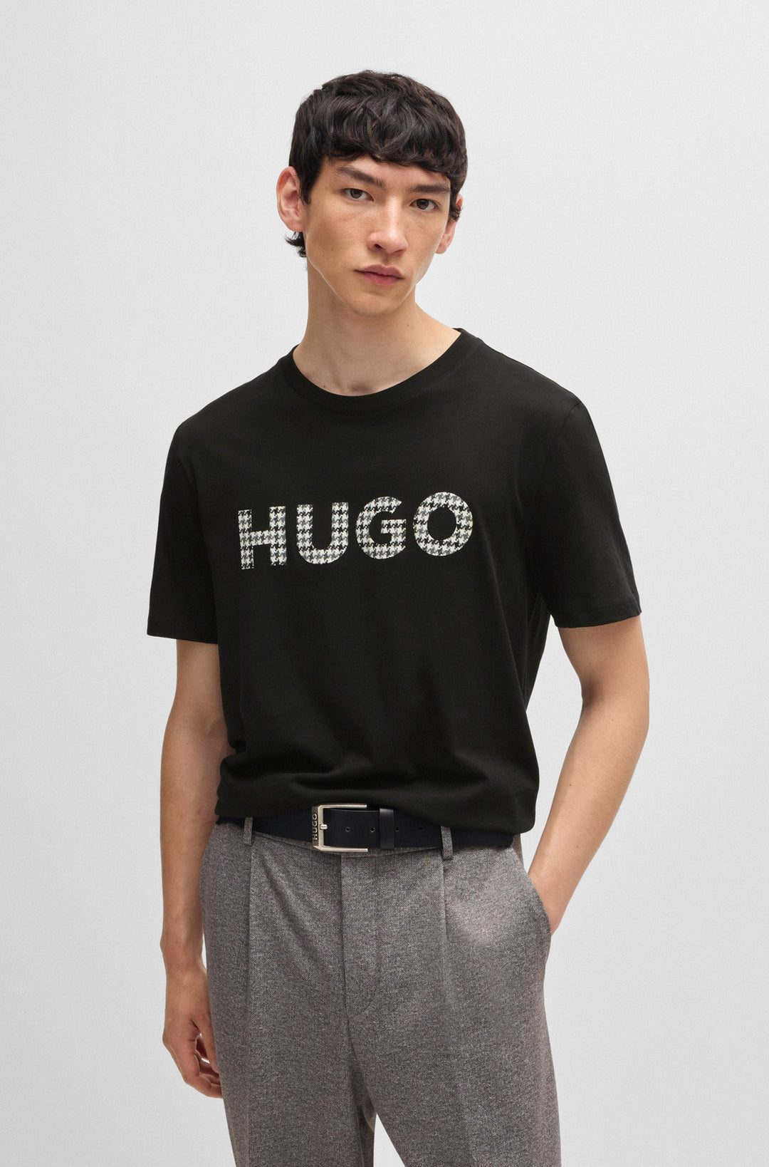 HUGO T-Shirts Regular Fit in Cotton - DULIVIO_U243 10262283 01-50519724- Concorde Fashion#color_black-001