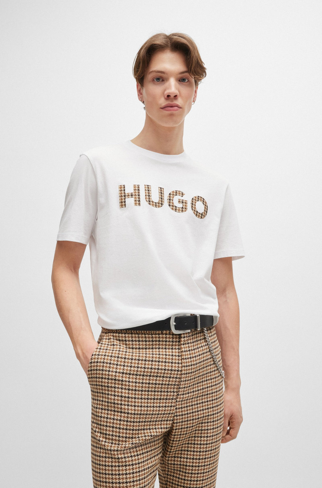 HUGO T-Shirts Regular Fit in Cotton - DULIVIO_U243 10262283 01-50519724- Concorde Fashion#color_white-100