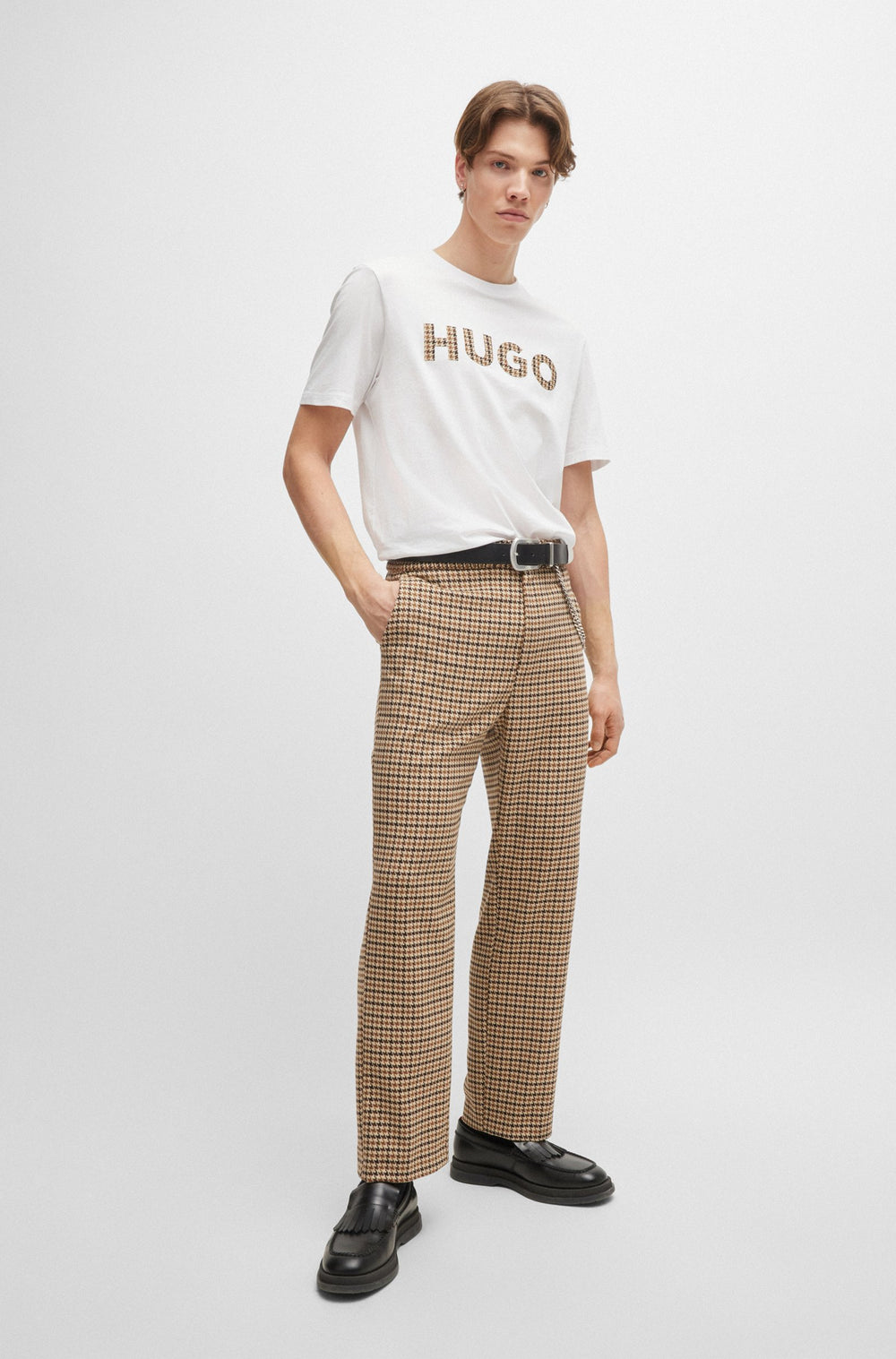 HUGO T-Shirts Regular Fit in Cotton - DULIVIO_U243 10262283 01-50519724- Concorde Fashion#color_white-100