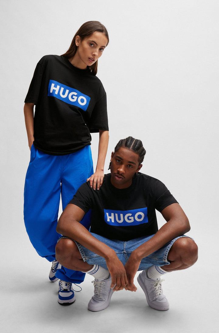 HUGO BLUE Regular Fit T-Shirts in Cotton - NICO 10262283 01-50522376- Concorde Fashion#color_black-001