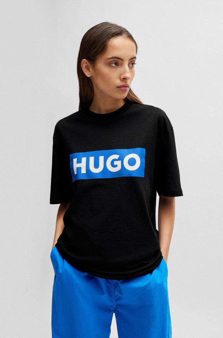HUGO BLUE Regular Fit T-Shirts in Cotton - NICO 10262283 01-50522376- Concorde Fashion#color_black-001