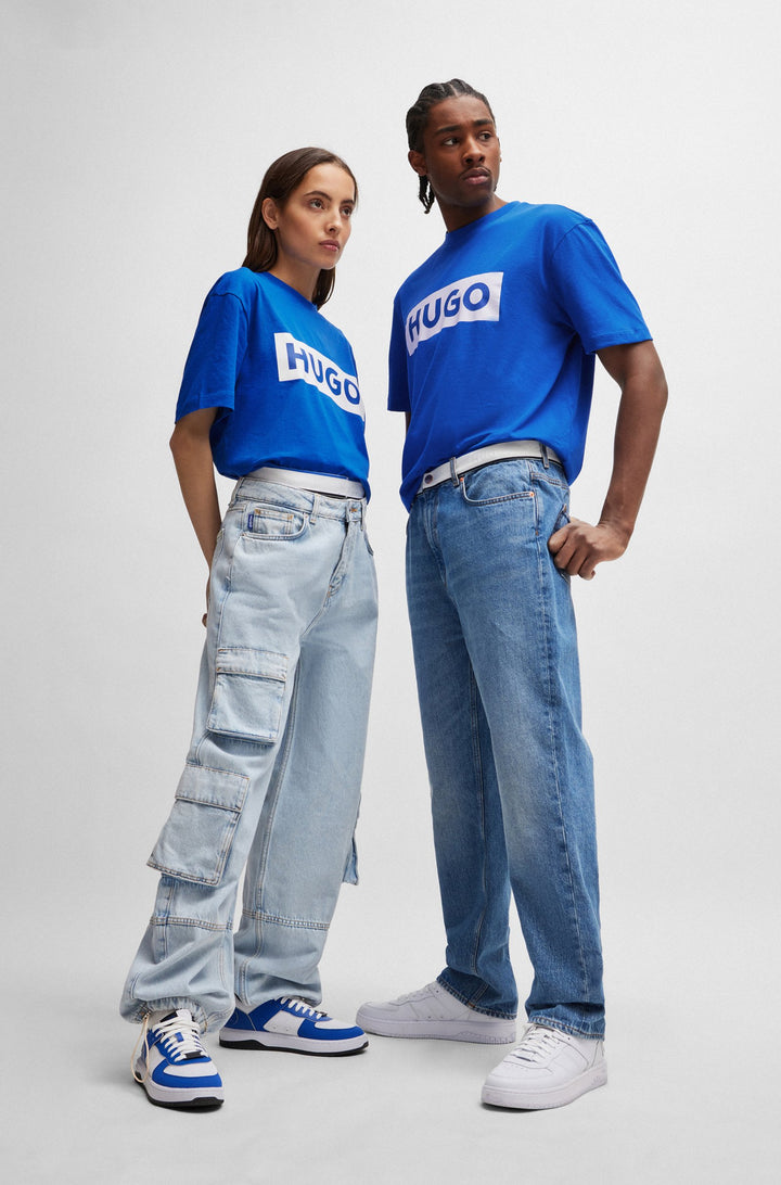 HUGO BLUE Regular Fit T-Shirts in Cotton - NICO 10262283 01-50522376- Concorde Fashion#color_blue-493
