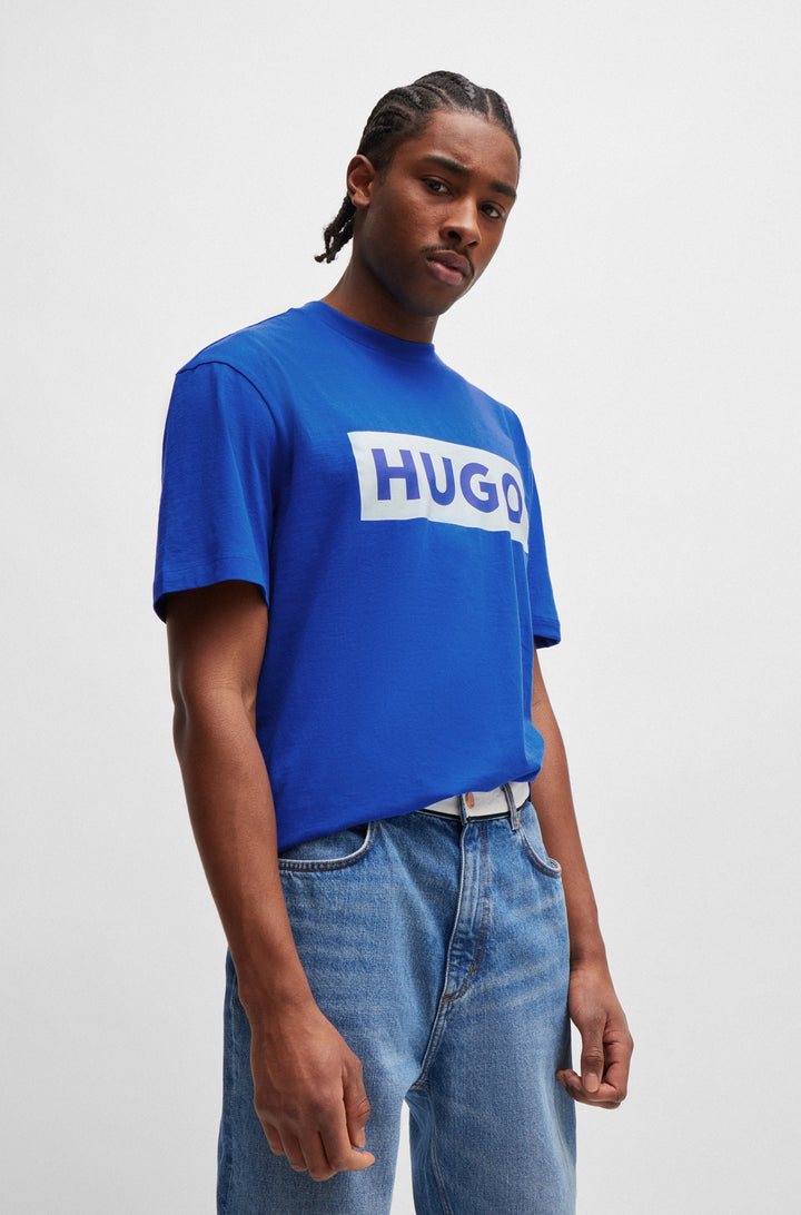 HUGO BLUE Regular Fit T-Shirts in Cotton - NICO 10262283 01-50522376- Concorde Fashion#color_blue-493