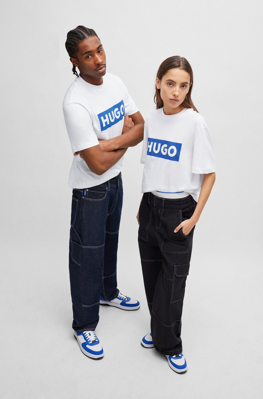 HUGO BLUE Regular Fit T-Shirts in Cotton - NICO 10262283 01-50522376- Concorde Fashion#color_white-100