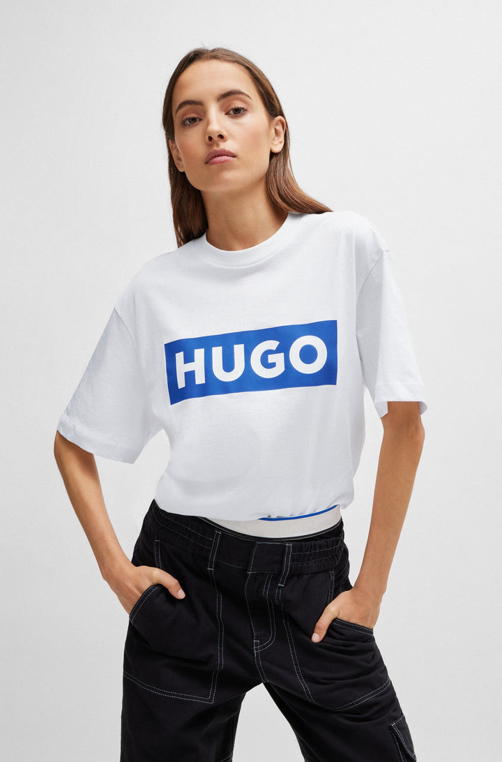 HUGO BLUE Regular Fit T-Shirts in Cotton - NICO 10262283 01-50522376- Concorde Fashion#color_white-100