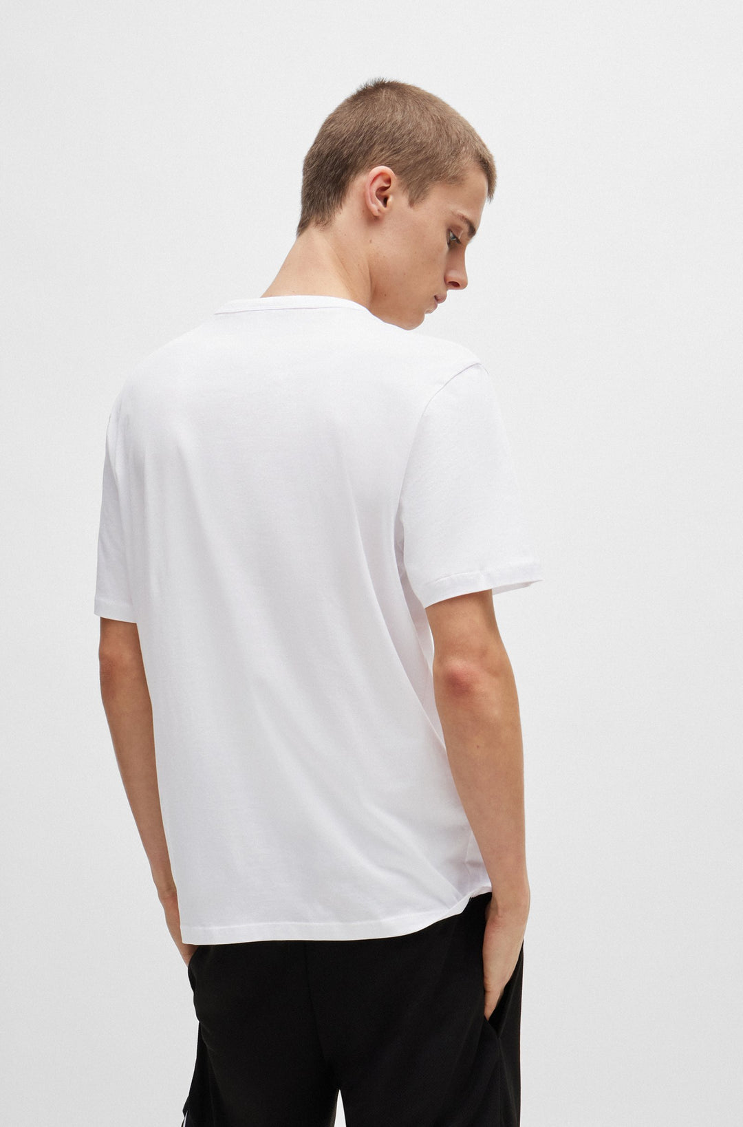 HUGO BLUE Regular Fit T-Shirts in Cotton - BLUE3_NAOLO 10262283 01-50522382- Concorde Fashion#color_white-100