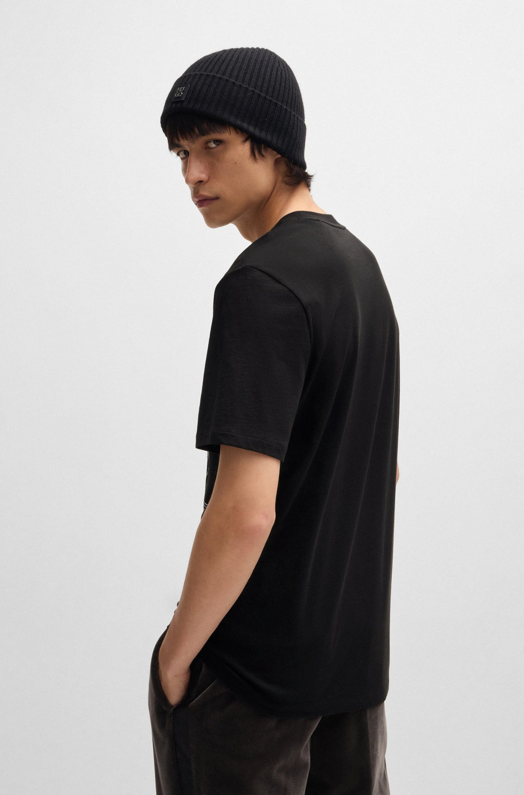 HUGO T-Shirts Regular Fit in Cotton - DIAKROMIO 10262283 01-50524023- Concorde Fashion#color_black-001